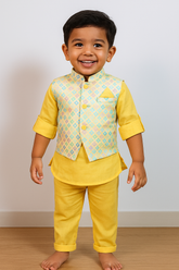 Sunshine Royal Set 3 piece Kurta Set -Khadi Cotton